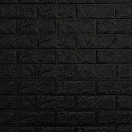 Black Foam Brick Wall Panel