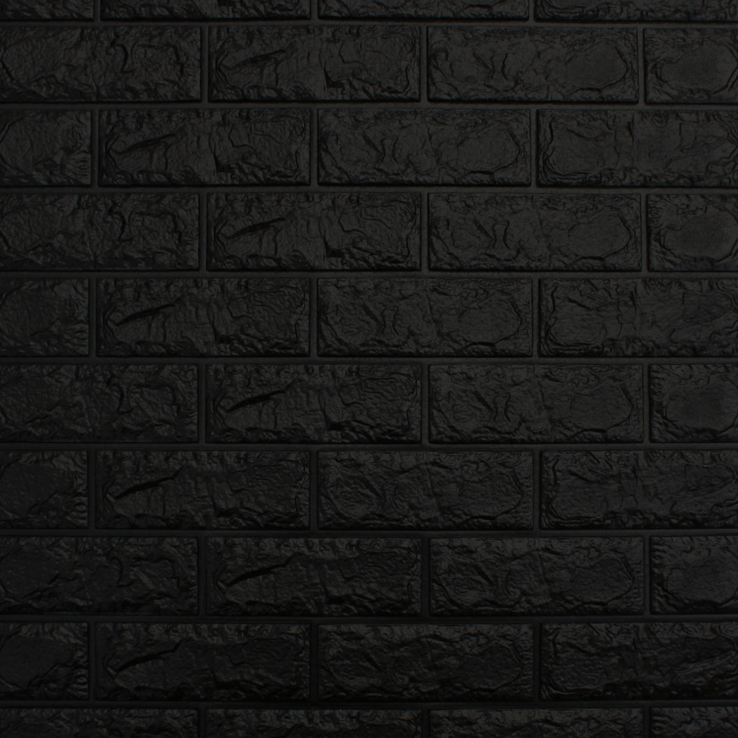 Black Foam Brick Wall Panel