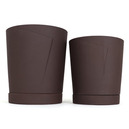 Outdoor Modern Planter Flower Pot - Fold / Deep Mocha