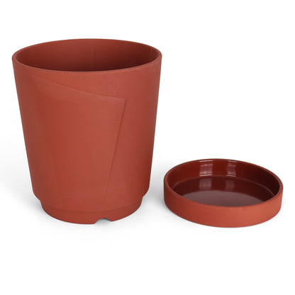 Outdoor Modern Planter Flower Pot -  Fold / Potters Brown