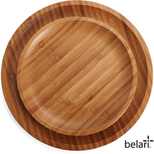 Load image into Gallery viewer, 11&quot; Round Bamboo Plate Set
