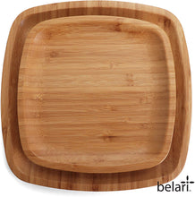 Load image into Gallery viewer, 8&quot; Square Bamboo Plate Set
