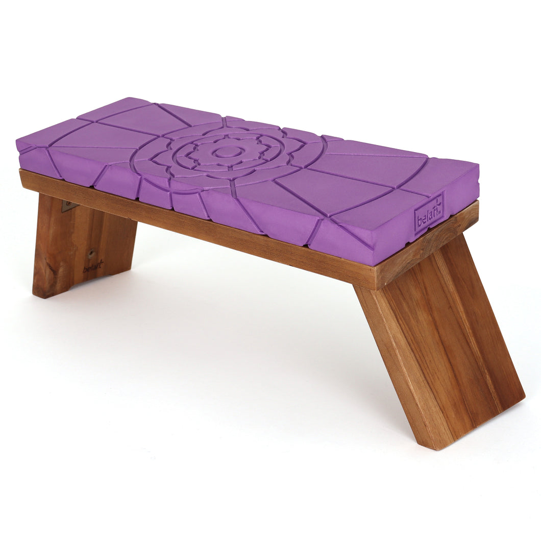 Teak Meditation Bench - Purple
