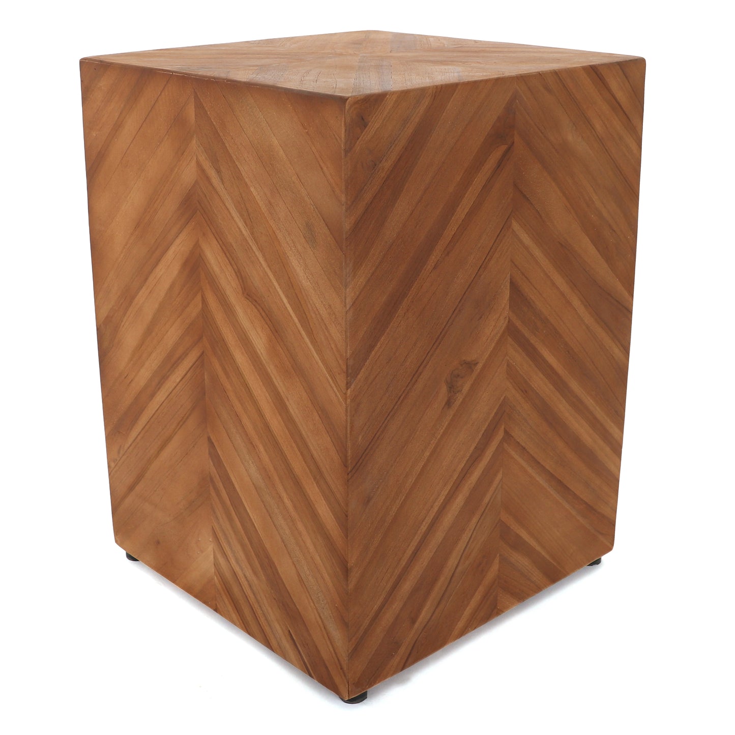 Teak Garden Stool - Chevron