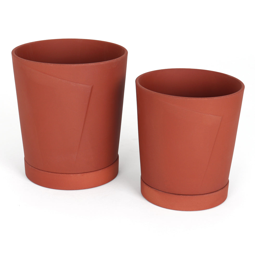 Outdoor Modern Planter Flower Pot -  Fold / Potters Brown