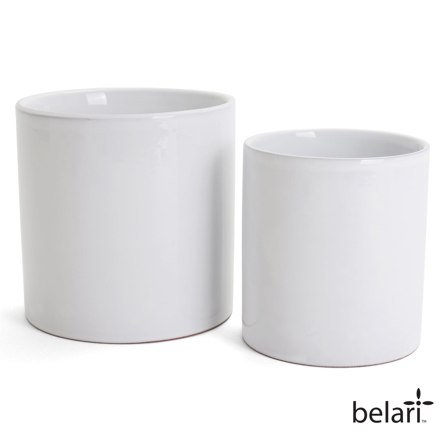 Belari Mid Century Planter Set - White